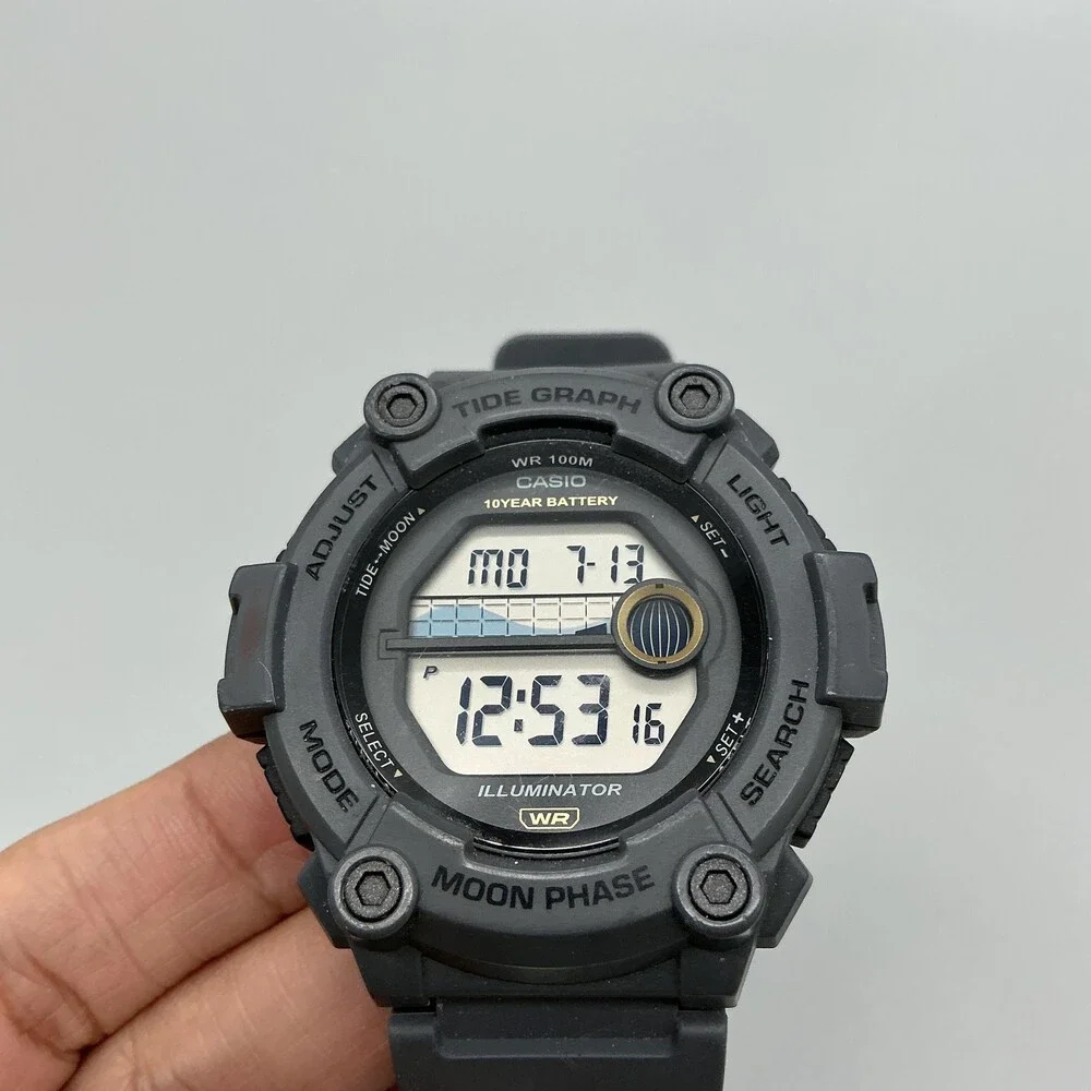 Casio WS-1300H Mens Watch 51mm Digital WR 100M Tide Moon Phase Day Date